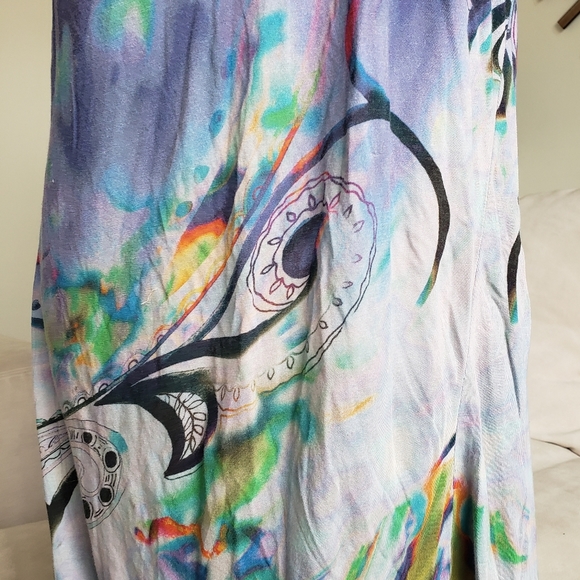 Etro Purple Sheer Printed V Neck Shirt Dress - Picture 2 of 9